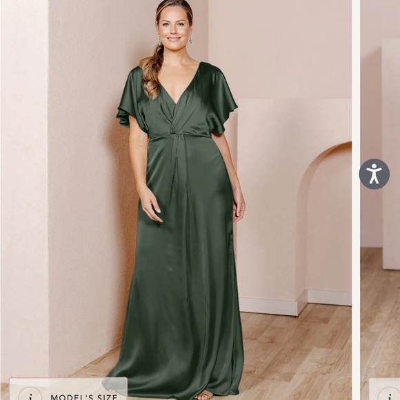 Revelry Dresses & Skirts - NWT Revelry Bridesmaid Dress - Gwen Satin Dress - Deep Olive